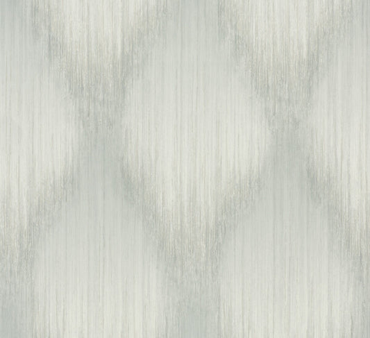 Starfall Sage Metallic Ikat Wallpaper