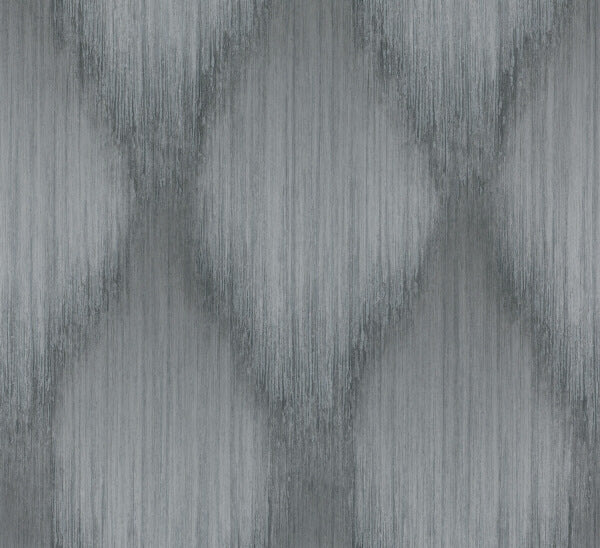 Starfall Pewter Metallic Ikat Wallpaper