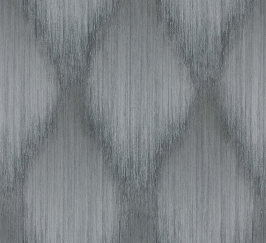 Starfall Pewter Metallic Ikat Wallpaper