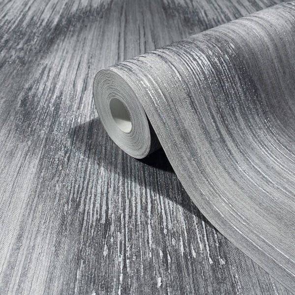 Starfall Pewter Metallic Ikat Wallpaper