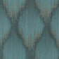 Starfall Teal Metallic Ikat Wallpaper