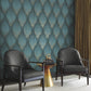 Starfall Teal Metallic Ikat Wallpaper