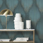 Starfall Teal Metallic Ikat Wallpaper