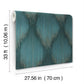 Starfall Teal Metallic Ikat Wallpaper