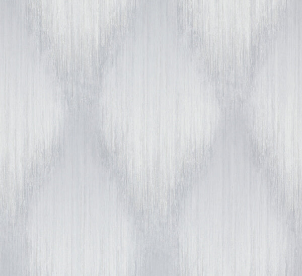 Starfall Grey Metallic Ikat Wallpaper