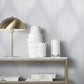 Starfall Grey Metallic Ikat Wallpaper