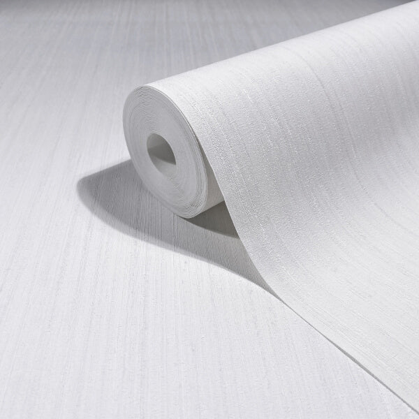 Indra White Striated Wallpaper