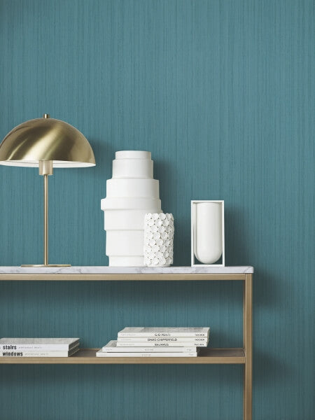 Indra Teal Striated Wallpaper