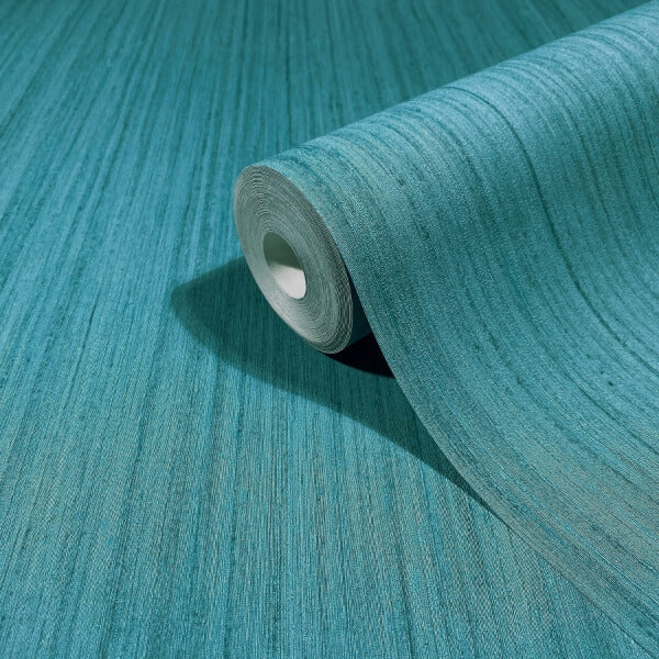 Indra Teal Striated Wallpaper