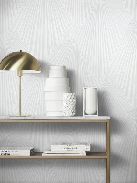 Lumiere White Deco Geo Wallpaper