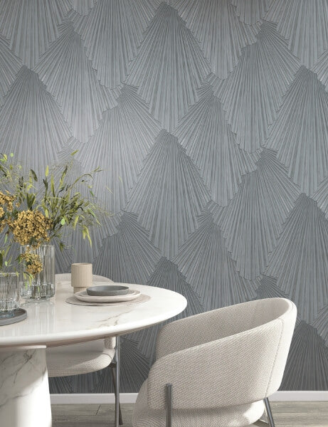 Lumiere Pewter Deco Geo Wallpaper