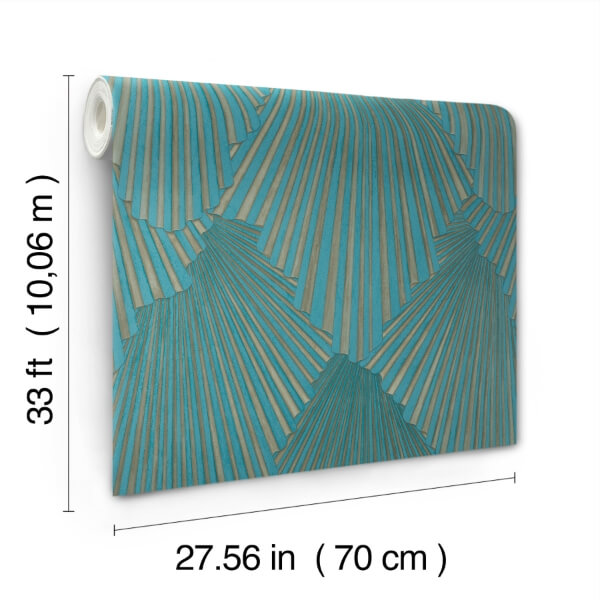 Lumiere Teal Deco Geo Wallpaper