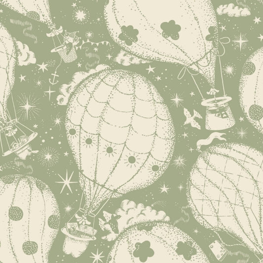 Ballongerna Green Wallpaper