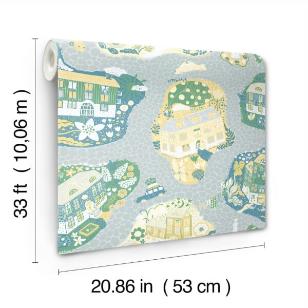 Staden Light Blue Wallpaper