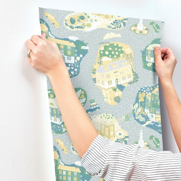 Staden Light Blue Wallpaper