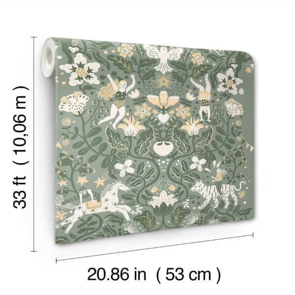 Cirkus Sea Green Wallpaper