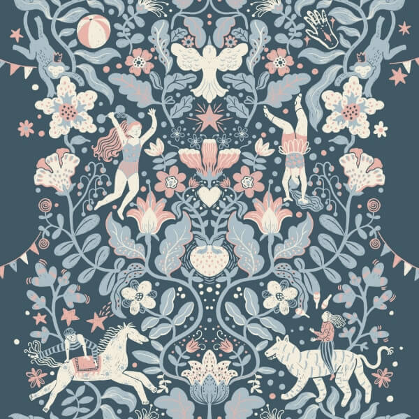 Cirkus Blue Wallpaper