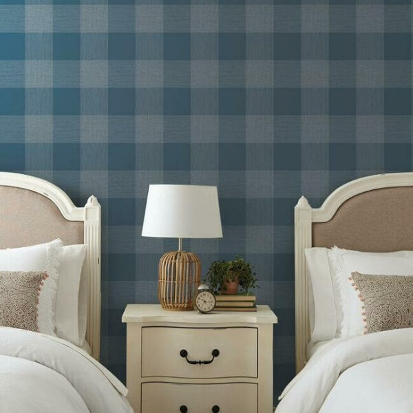 Common Thread Navy & White Wallpaper