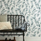 Weekends Olive Branch Teal Wallpaper