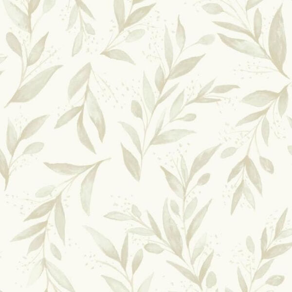 Olive Branch Beige Wallpaper