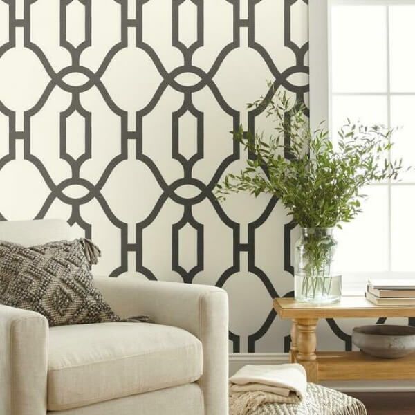 Repurpose Woven Trellis Charcoal Wallpaper
