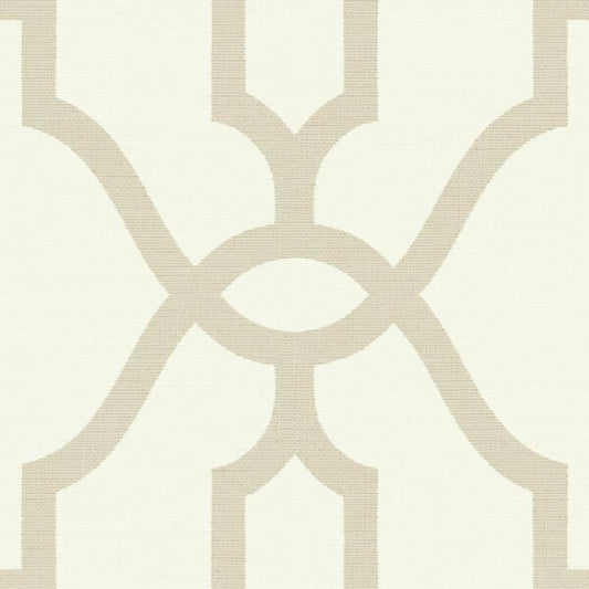 Woven Trellis Beige Wallpaper