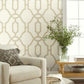 Woven Trellis Beige Wallpaper