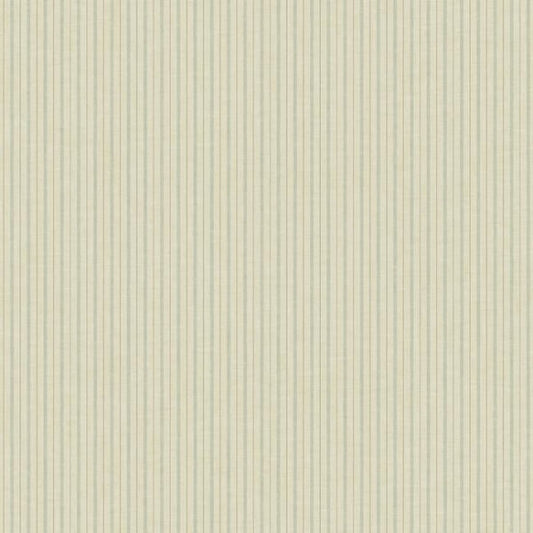 French Ticking Khaki & Light Blue Wallpaper