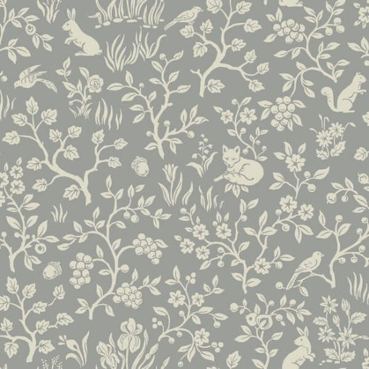 Fox & Hare Grey Wallpaper