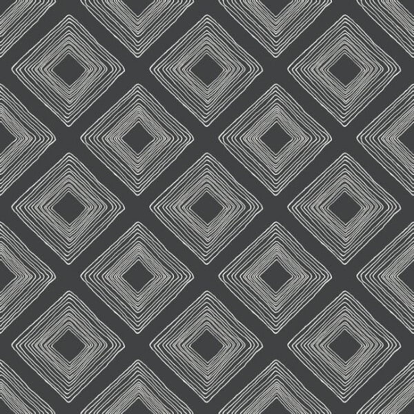 Diamond Sketch White & Black Wallpaper