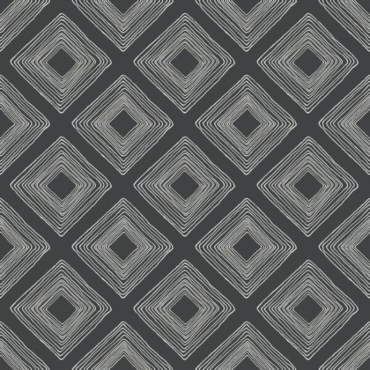 Diamond Sketch White & Black Wallpaper