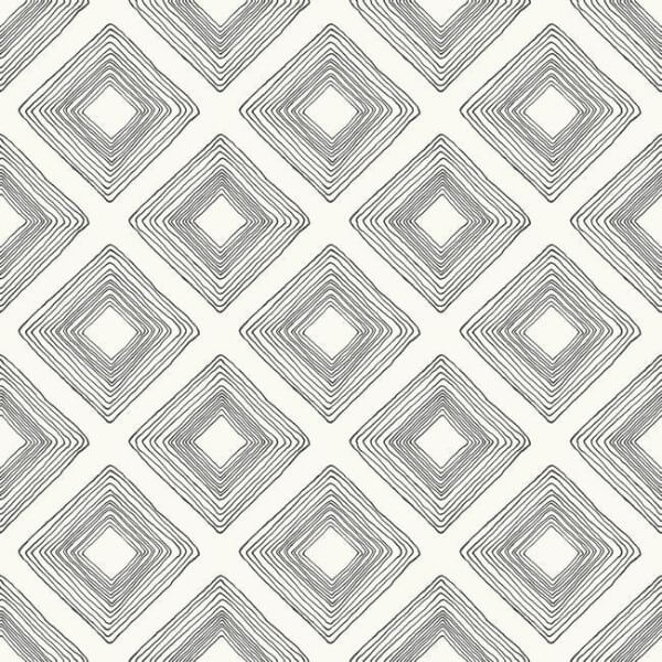 Diamond Sketch Black & White Wallpaper