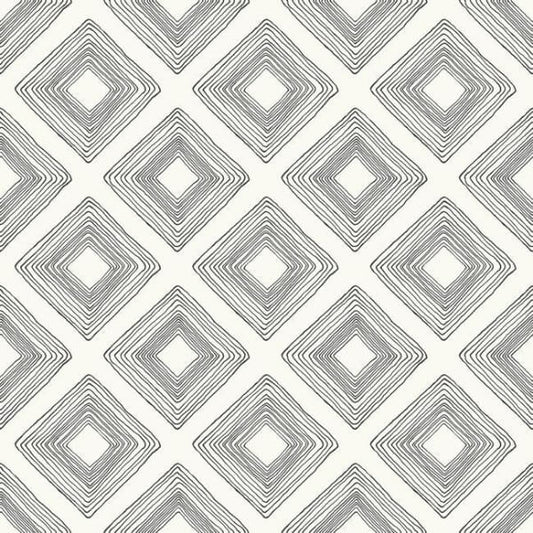Diamond Sketch Black & White Wallpaper