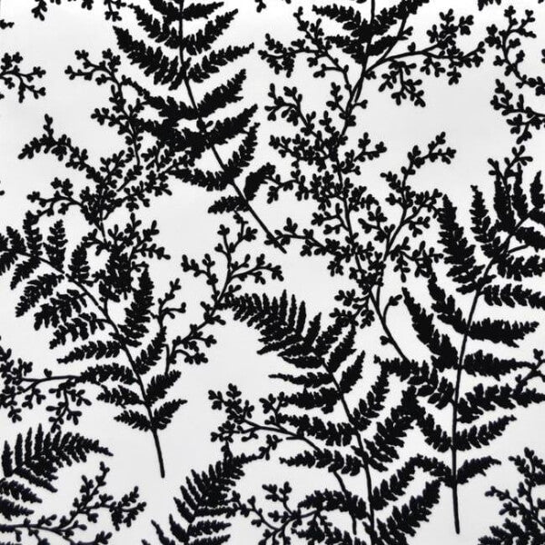 Forest Fern Flock Black Wallpaper