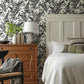 Forest Fern Flock Black Wallpaper