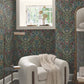 Garden Black & Multicolor Terrace Wallpaper