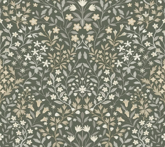 Garden Terrace Olive Wallpaper