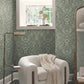 Garden Terrace Olive Wallpaper