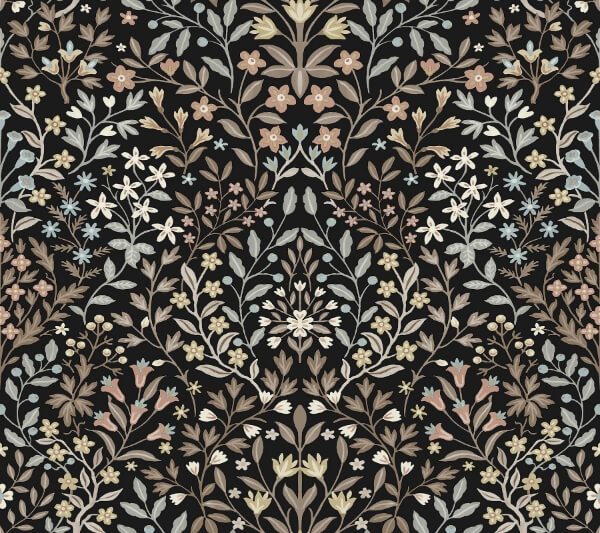 Garden Black & Neutral Terrace Wallpaper
