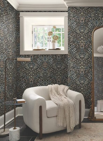 Garden Black & Neutral Terrace Wallpaper