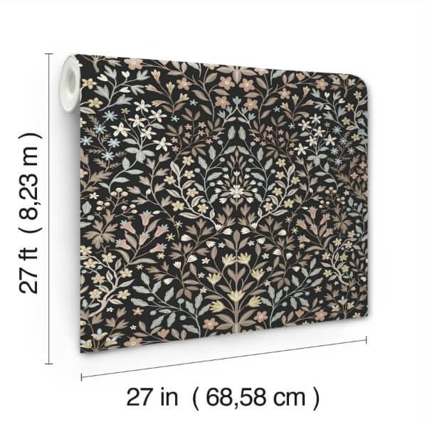Garden Black & Neutral Terrace Wallpaper