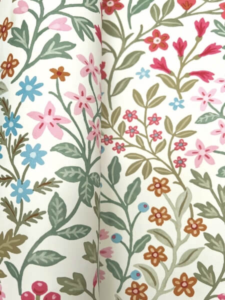 Garden White & Multicolor Terrace Wallpaper