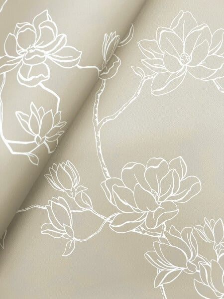 Magnolia Taupe Branches Wallpaper