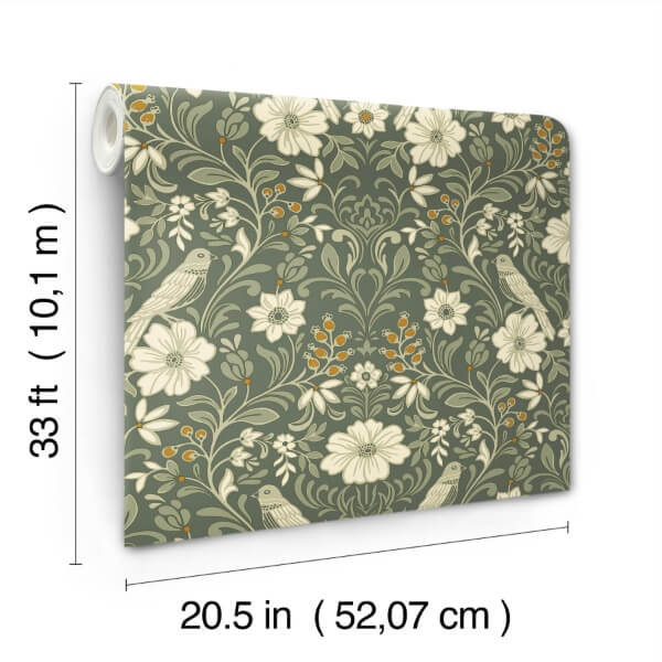 Colette Olive Wallpaper