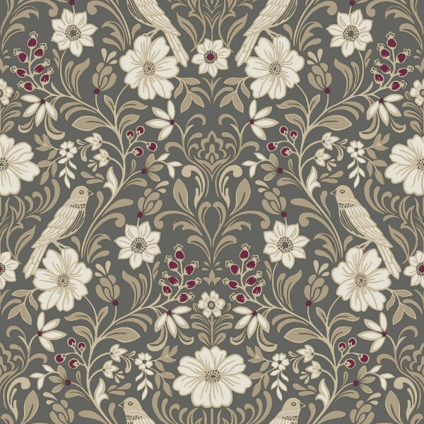 Colette Charcoal Wallpaper