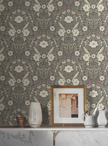 Colette Charcoal Wallpaper