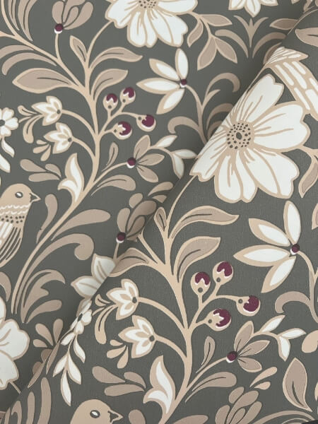 Colette Charcoal Wallpaper