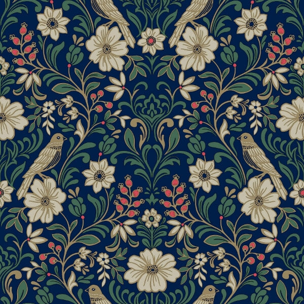Colette Navy Wallpaper