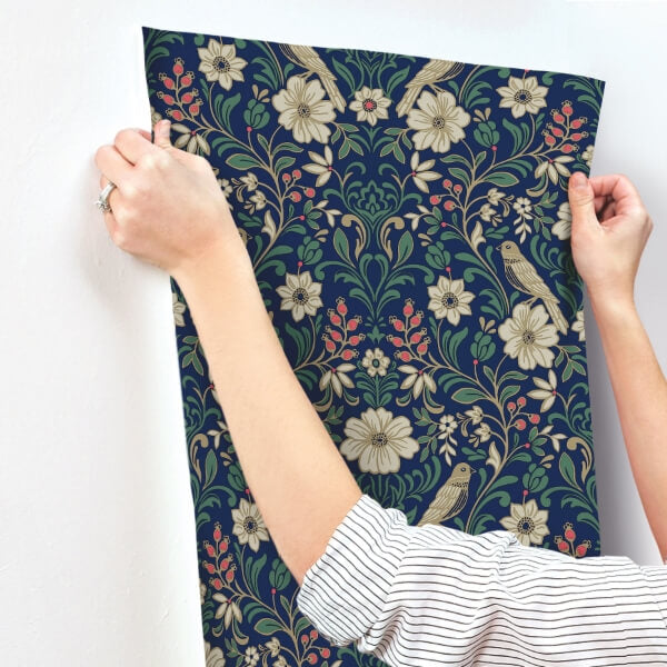 Colette Navy Wallpaper