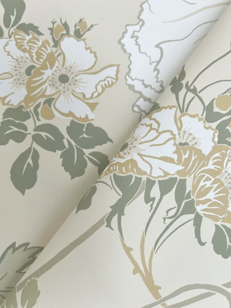 Gwendolyn Linen & Sage Wallpaper